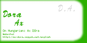 dora ax business card